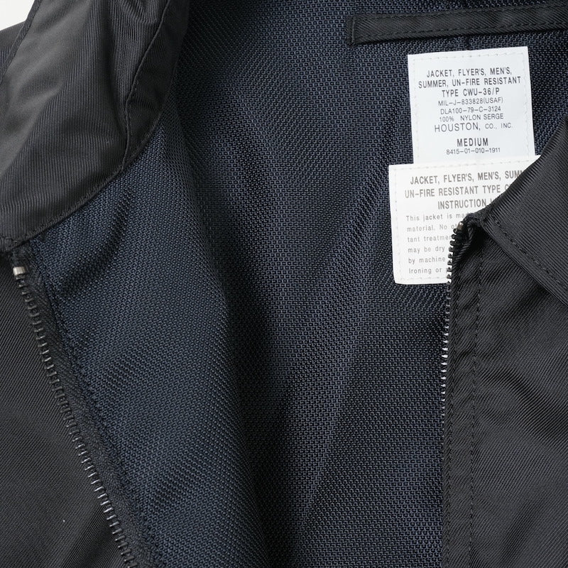 HOUSTON CWU-36P Black Summer Flight Jacket Black [Nomex Style]