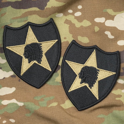 Military Patch 2nd Infantry Division 2 Set [OCP] [With hook] [Set of 2] [Letter Pack Plus compatible] [Letter Pack Light compatible]