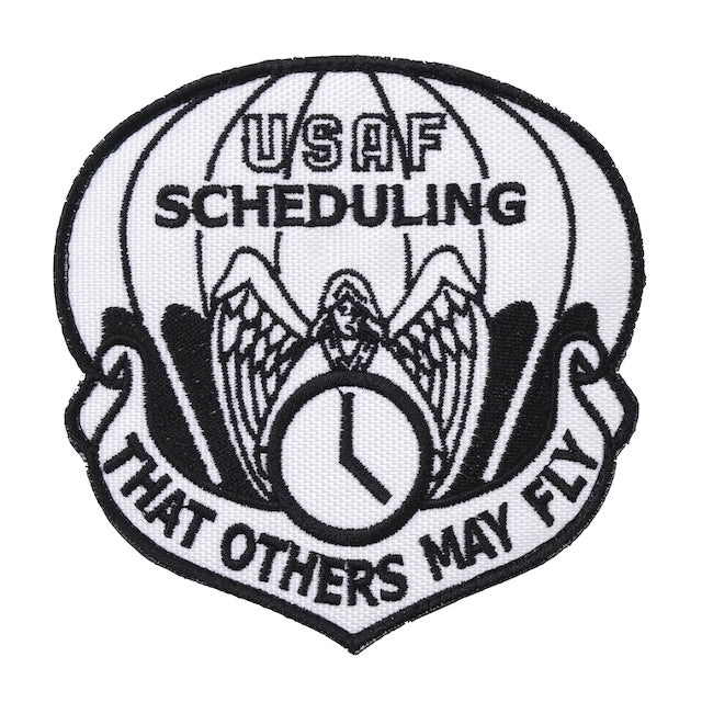 Military Patch（ミリタリーパッチ）USAF SCHEDULING  [2色][フック付き]【レターパックプラス対応】【レターパックライト対応】