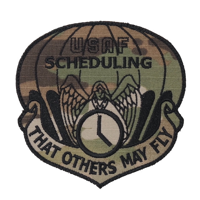 Military Patch（ミリタリーパッチ）USAF SCHEDULING  [2色][フック付き]【レターパックプラス対応】【レターパックライト対応】