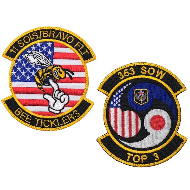 Military Patch（ミリタリーパッチ）353 SOW & BEE TICKLERS Patch 2枚セット [フック付き]【レターパックプラス対応】【レターパックライト対応】