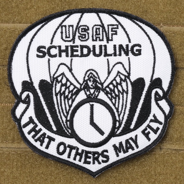 Military Patch（ミリタリーパッチ）USAF SCHEDULING  [2色][フック付き]【レターパックプラス対応】【レターパックライト対応】