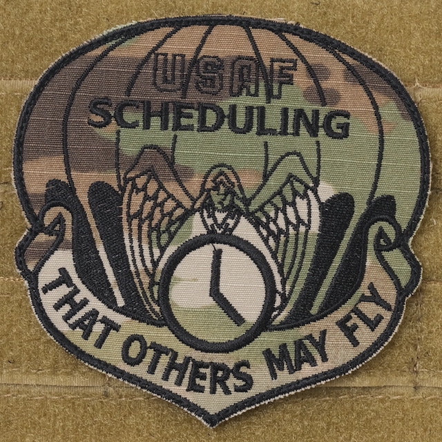 Military Patch（ミリタリーパッチ）USAF SCHEDULING  [2色][フック付き]【レターパックプラス対応】【レターパックライト対応】