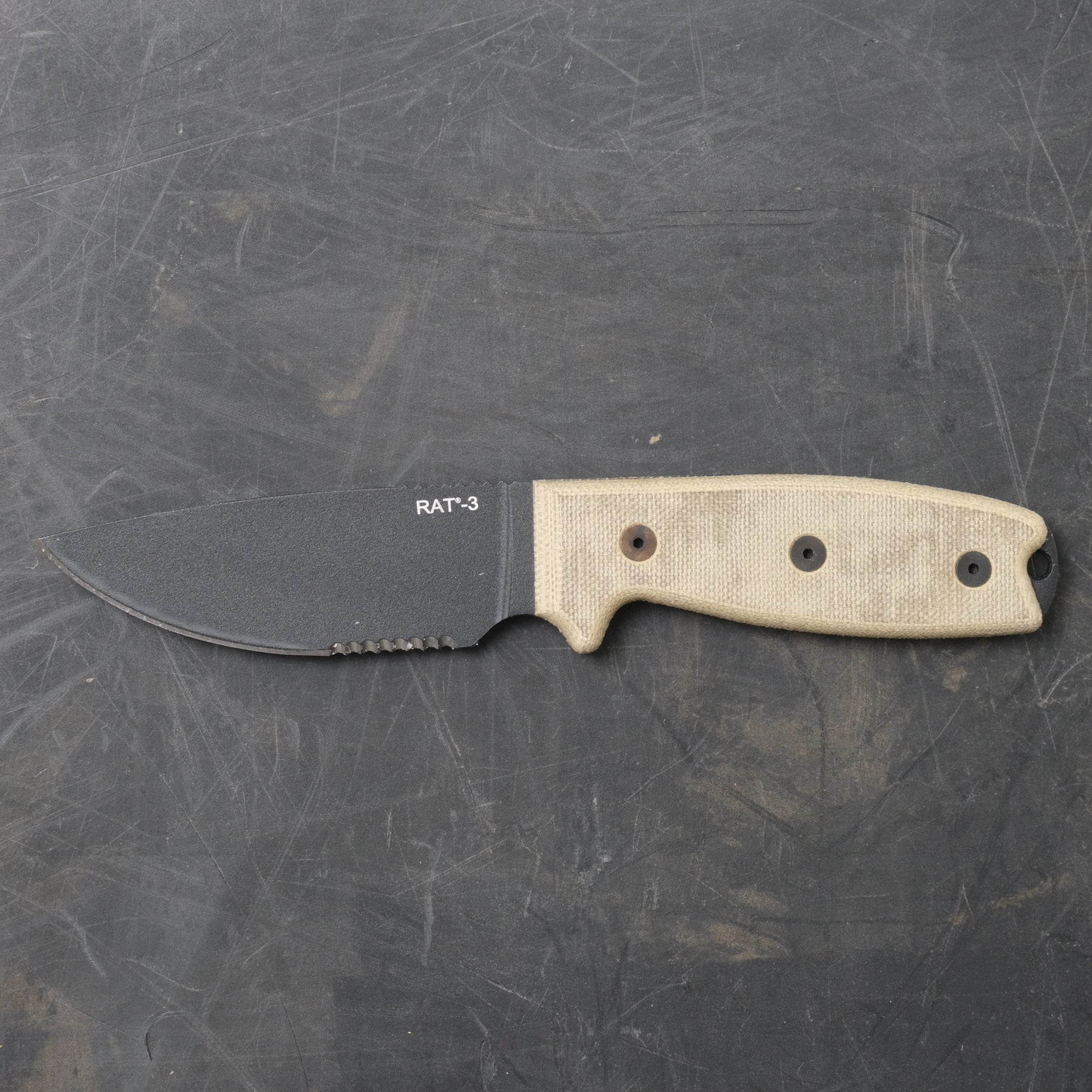 ONTARIO RAT3 Serrated with Nylon Sheath [Rat 3 Serrated Nylon Sheath]