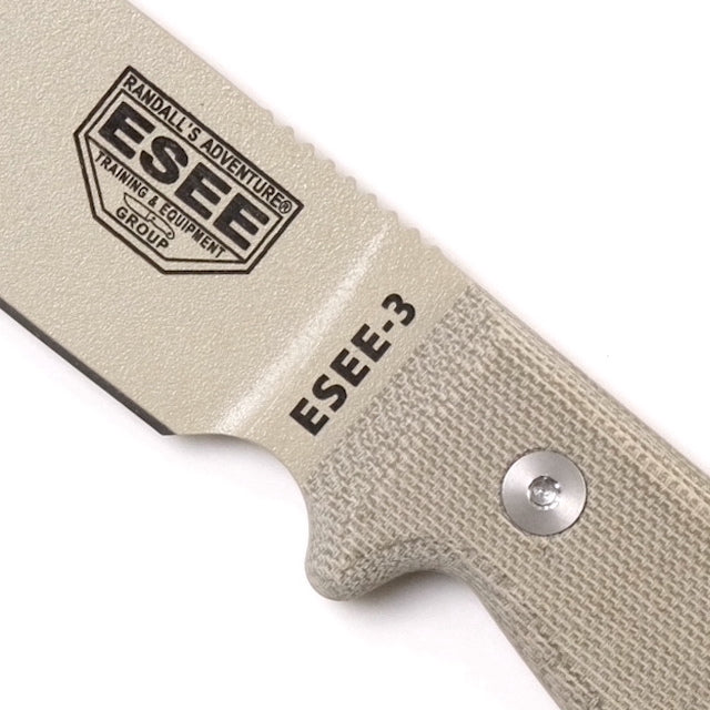 ESEE（エシー）ESEE 3 Desert Tan Plain Edge / OD Green Sheath Knife [ESEE-3P-DT][エシー3 デザートタン プレーンエッジ オリーブドラブシース]
