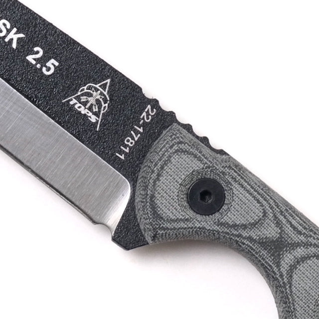 TOPS MINI SCANDI KNIFE BLM [Black Linen Micarta]