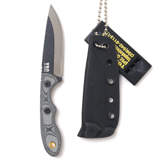 TOPS MINI SCANDI KNIFE BLM [Black Linen Micarta]