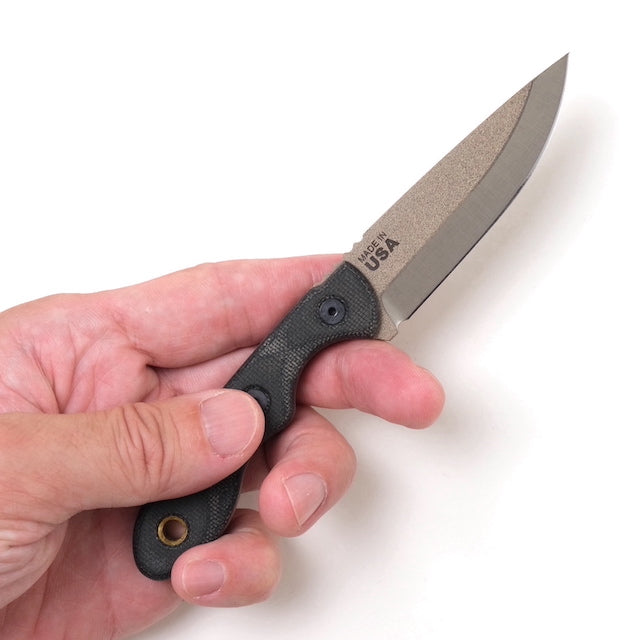TOPS MINI SCANDI KNIFE Survival [Black Canvas Micarta]