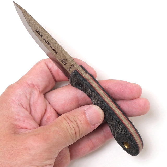 TOPS MINI SCANDI KNIFE Survival [Black Canvas Micarta]