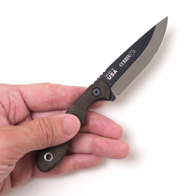 TOPS MINI SCANDI KNIFE Currin1776 [Green Canvas Micarta] [Mini Scandi Battle Box Currin1776 Limited Model Tan Canvas Micarta]