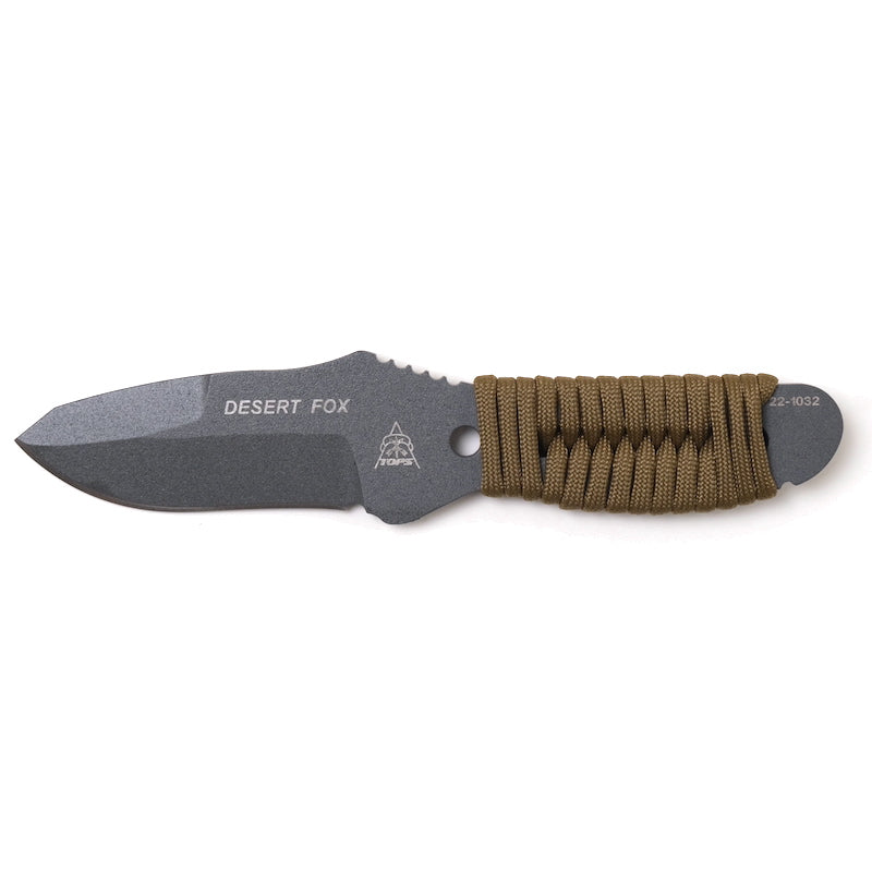 TOPS Desert Fox [Desert Fox Tactical Gray Finish Paracord Wrap]
