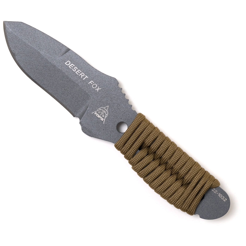 TOPS Desert Fox [Desert Fox Tactical Gray Finish Paracord Wrap]