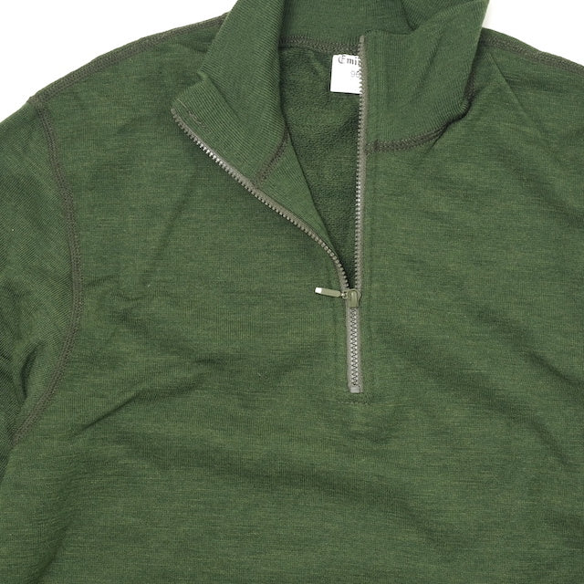ワールドサープラス   フランス陸軍実物  ハーフジップ ウールシャツ [GREEN]【レターパックプラス対応】