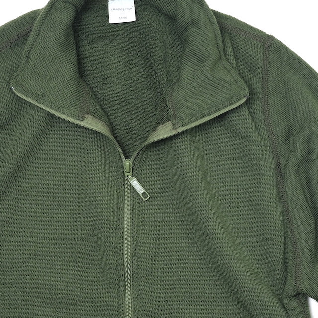 ワールドサープラス   フランス陸軍実物  フロントZIP ウール カーディガン [GREEN]