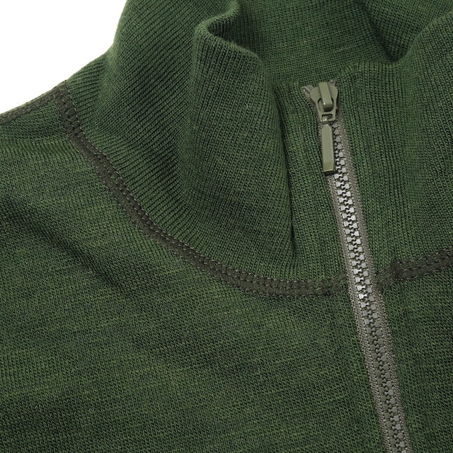 ワールドサープラス   フランス陸軍実物  ハーフジップ ウールシャツ [GREEN]【レターパックプラス対応】