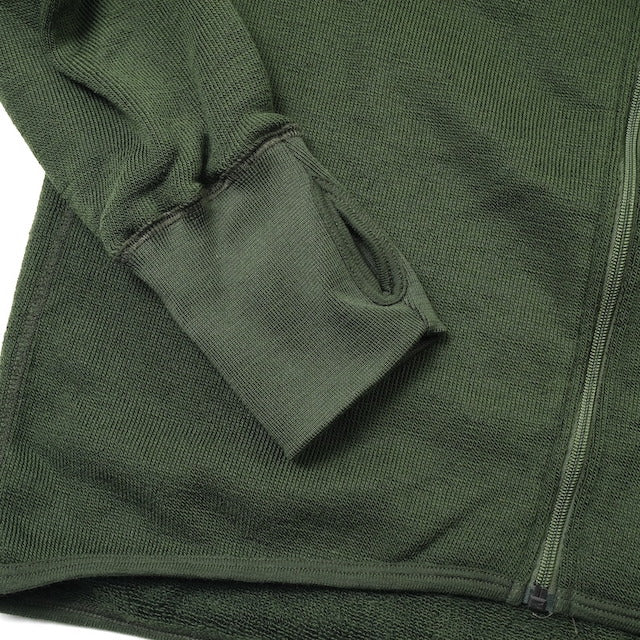 ワールドサープラス   フランス陸軍実物  フロントZIP ウール カーディガン [GREEN]