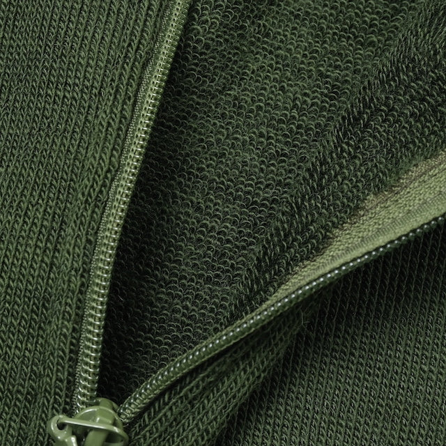 ワールドサープラス   フランス陸軍実物  フロントZIP ウール カーディガン [GREEN]