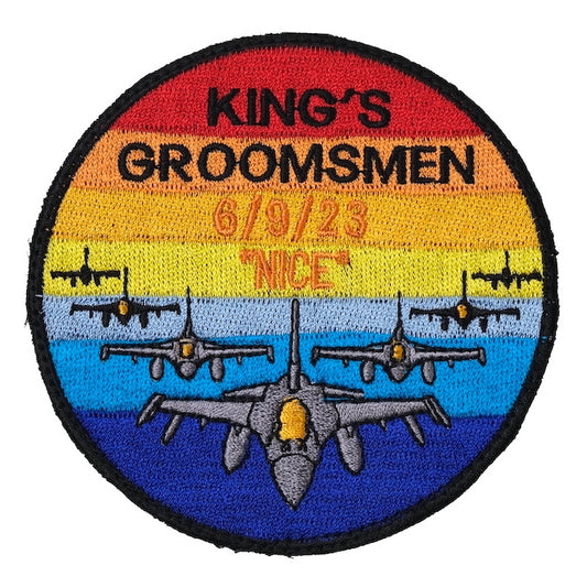 Military Patch（ミリタリーパッチ）36th FS KING'S GROOMSMEN 6/9/23 "NICE" [フック付き]【レターパックプラス対応】【レターパックライト対応】