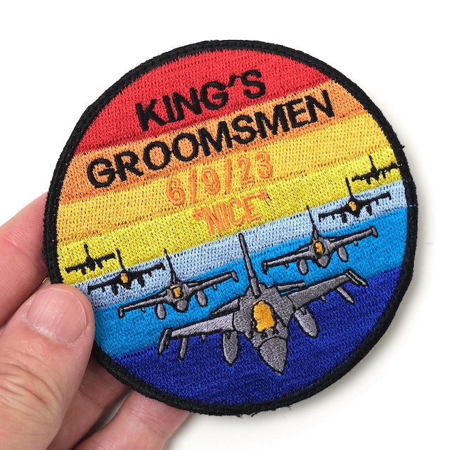 Military Patch（ミリタリーパッチ）36th FS KING'S GROOMSMEN 6/9/23 "NICE" [フック付き]【レターパックプラス対応】【レターパックライト対応】