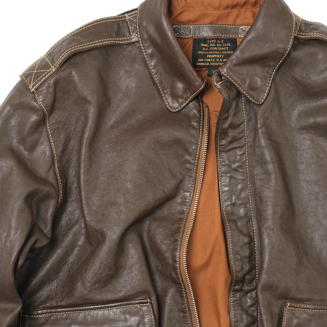 MORGAN MEMPHIS BELLE（モーガン メンフィスベル）Type A-2 Classic クラシック フライトジャケット [ANTIQUE BROWN][GOAT SKIN/山羊(ヤギ)皮革] AFマーク付 WW2 仕様
