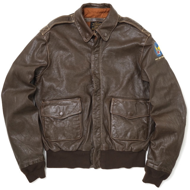 MORGAN MEMPHIS BELLE（モーガン メンフィスベル）Type A-2 Classic クラシック フライトジャケット [ANTIQUE BROWN][GOAT SKIN/山羊(ヤギ)皮革] AFマーク付 WW2 仕様