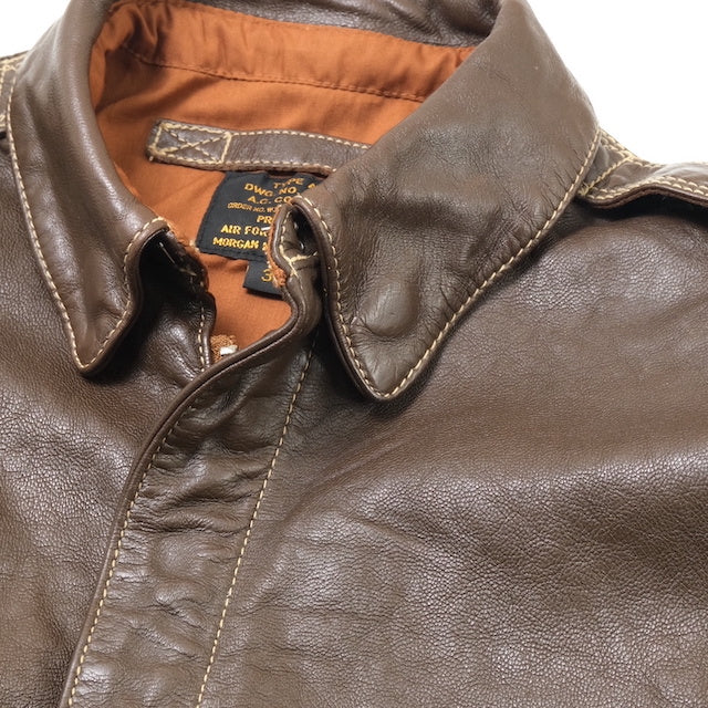 MORGAN MEMPHIS BELLE（モーガン メンフィスベル）Type A-2 Classic クラシック フライトジャケット [ANTIQUE BROWN][GOAT SKIN/山羊(ヤギ)皮革] AFマーク付 WW2 仕様