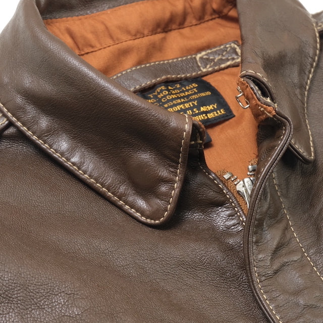 MORGAN MEMPHIS BELLE（モーガン メンフィスベル）Type A-2 Classic クラシック フライトジャケット [ANTIQUE BROWN][GOAT SKIN/山羊(ヤギ)皮革] AFマーク付 WW2 仕様