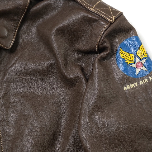 MORGAN MEMPHIS BELLE（モーガン メンフィスベル）Type A-2 Classic クラシック フライトジャケット [ANTIQUE BROWN][GOAT SKIN/山羊(ヤギ)皮革] AFマーク付 WW2 仕様
