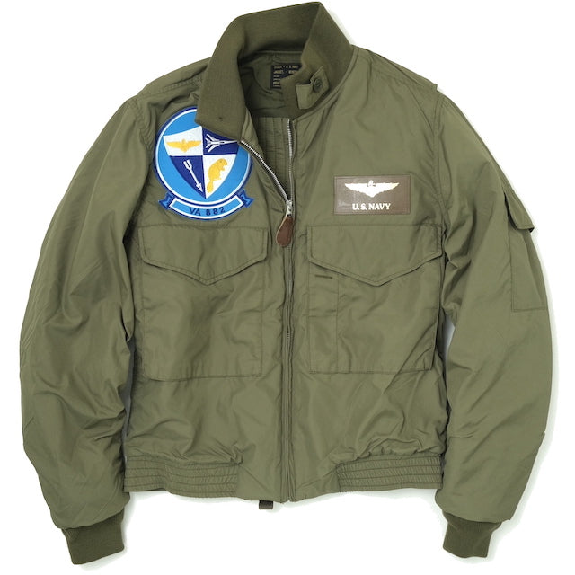 HOUSTON（ヒューストン）U.S.NAVY TYPE G-8 WEP JACKET 初期型 VA-882パッチ付き  [VINTAGE GREEN]