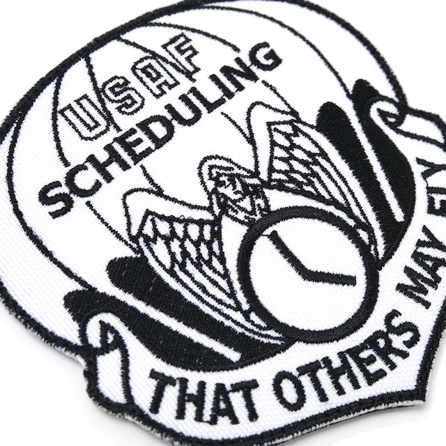 Military Patch（ミリタリーパッチ）USAF SCHEDULING  [2色][フック付き]【レターパックプラス対応】【レターパックライト対応】