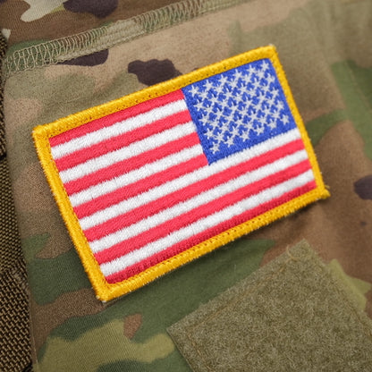 Military Patch（ミリタリーパッチ）US フラッグ 米国旗 フルカラー [フック付き]【レターパックプラス対応】【レターパックライト対応】