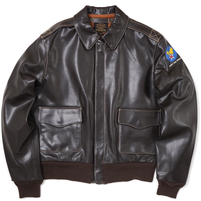 MORGAN MEMPHIS BELLE Type A-2 Classic Leather Flight Jacket Cowhide Dark Brown with AF Mark WW2 Specifications [Nakata Shoten]