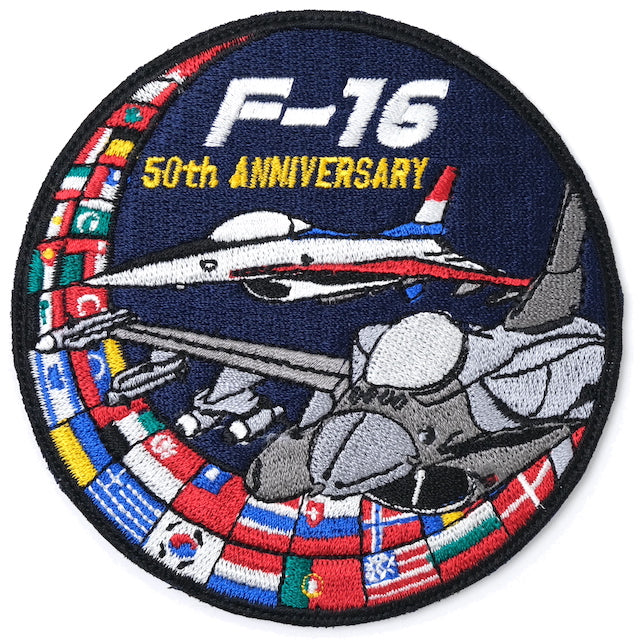Military Patch（ミリタリーパッチ）F-16 50th ANNIVERSARY [フック付き]【レターパックプラス対応】【レターパックライト対応】