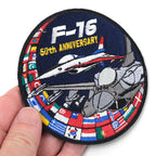 Military Patch（ミリタリーパッチ）F-16 50th ANNIVERSARY [フック付き]【レターパックプラス対応】【レターパックライト対応】