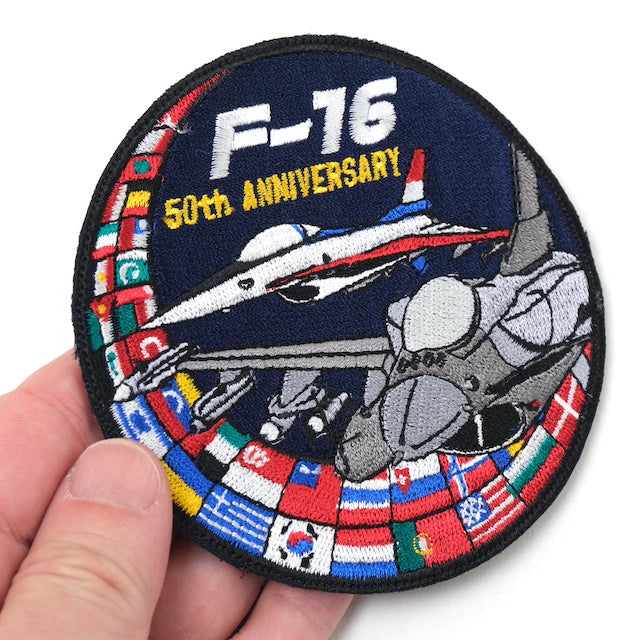 Military Patch（ミリタリーパッチ）F-16 50th ANNIVERSARY [フック付き]【レターパックプラス対応】【レターパックライト対応】