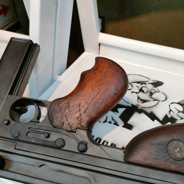 MILITARY NAKATA THOMPSON M1A1 non-movable model gun [US military real wooden parts] [Thompson M1A1]