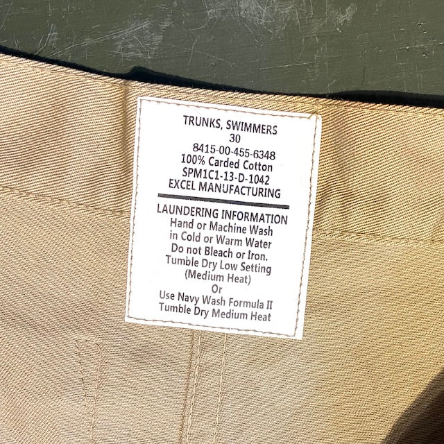 [Store Only] US (Military Surplus) Authentic U.S. Navy Swim Trunks [Khaki] [Brand New]