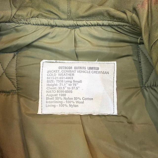[World Surplus] Canada COLD WEATHER VEHICLE CREMAN COMBAT JACKET [OD] [Not posted on the web]