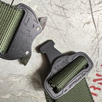 US (U.S. Military Surplus) Custom Cobra Buckle Nylon Web Belt, Size OD [US Litter Strap Custom Cobra Web Belt]