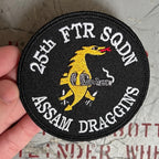Military Patch（ミリタリーパッチ）25th SQ ブラックイエローカラー 4枚セット [フック付き]【レターパックプラス対応】【レターパックライト対応】
