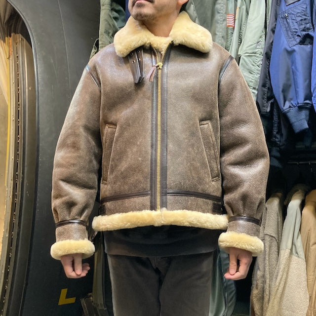 MORGAN MEMPHIS BELLE（モーガン メンフィスベル）Type B-3 2POCKETS TYPE [ANTIQUE BROWN] SHEEP SKIN/羊毛皮(ムートン)