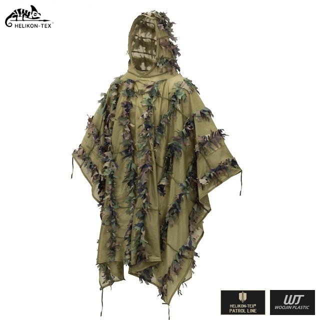 HELIKON-TEX (ヘリコンテックス) LEAF GHILLIE PONCHO ギリーポンチョ WOODLAND【レターパックプラス対応】