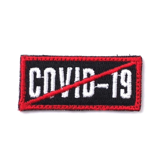 Military Patch（ミリタリーパッチ）COVID-19 ミニパッチ ブラックレッドカラー [フック付き]【レターパックプラス対応】【レターパックライト対応】