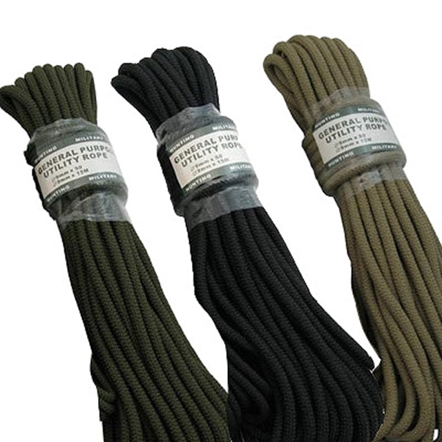 MILITARY（ミリタリー）ユーティリティーロープ 【太さ 9mm】[長さ 15m][3色][Utility Rope 9mm]