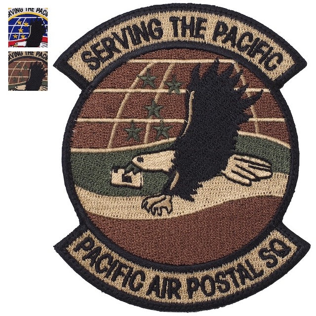 Military Patch（ミリタリーパッチ）PACIFIC AIR POSTAL SQ [2種][フルカラー][スパイスブラウン]【レターパックプラス対応】【レターパックライト対応】