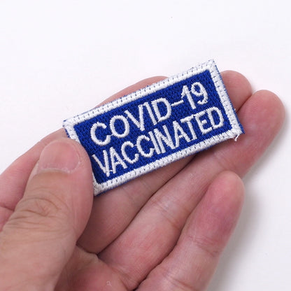 Military Patch COVID-19 VACCINATED Blue Mini Patch [With hook] [Compatible with Letter Pack Plus] [Compatible with Letter Pack Light]