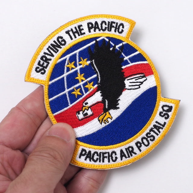 Military Patch（ミリタリーパッチ）PACIFIC AIR POSTAL SQ [2種][フルカラー][スパイスブラウン]【レターパックプラス対応】【レターパックライト対応】