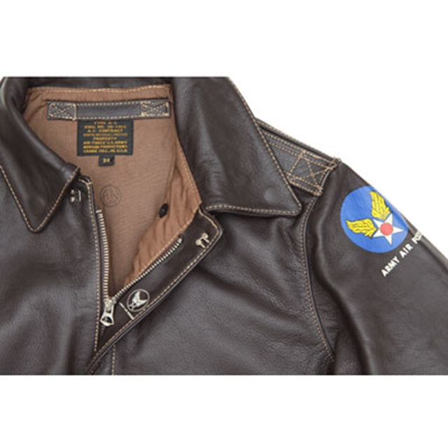 MORGAN MEMPHIS BELLE（モーガン メンフィスベル）Type A-2 Classic レザーフライトジャケット 馬革 ダークブラウン マット仕上げ AFマーク付 WW2 仕様 【中田商店】