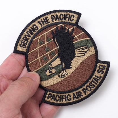 Military Patch PACIFIC AIR POSTAL SQ [2 types] [Full color] [Spice Brown] [Letter Pack Plus compatible] [Letter Pack Light compatible]