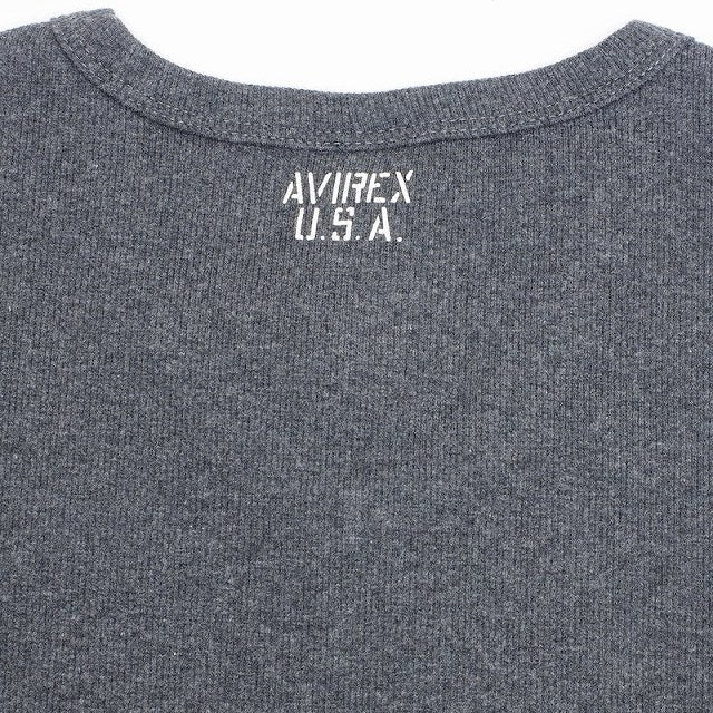 AVIREX（アヴィレックス）RIB S/S Vネック Tシャツ [4色]【レターパックプラス対応】